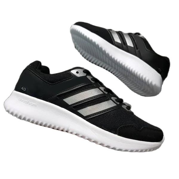 [HCM]Giày sneaker nam nữ đen sọc bạc SP104