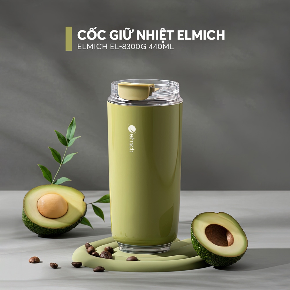 (Chỉ 15-17.07)Cốc giữ nhiệt inox 304 Elmich EL8300G/W dung tích 420ml