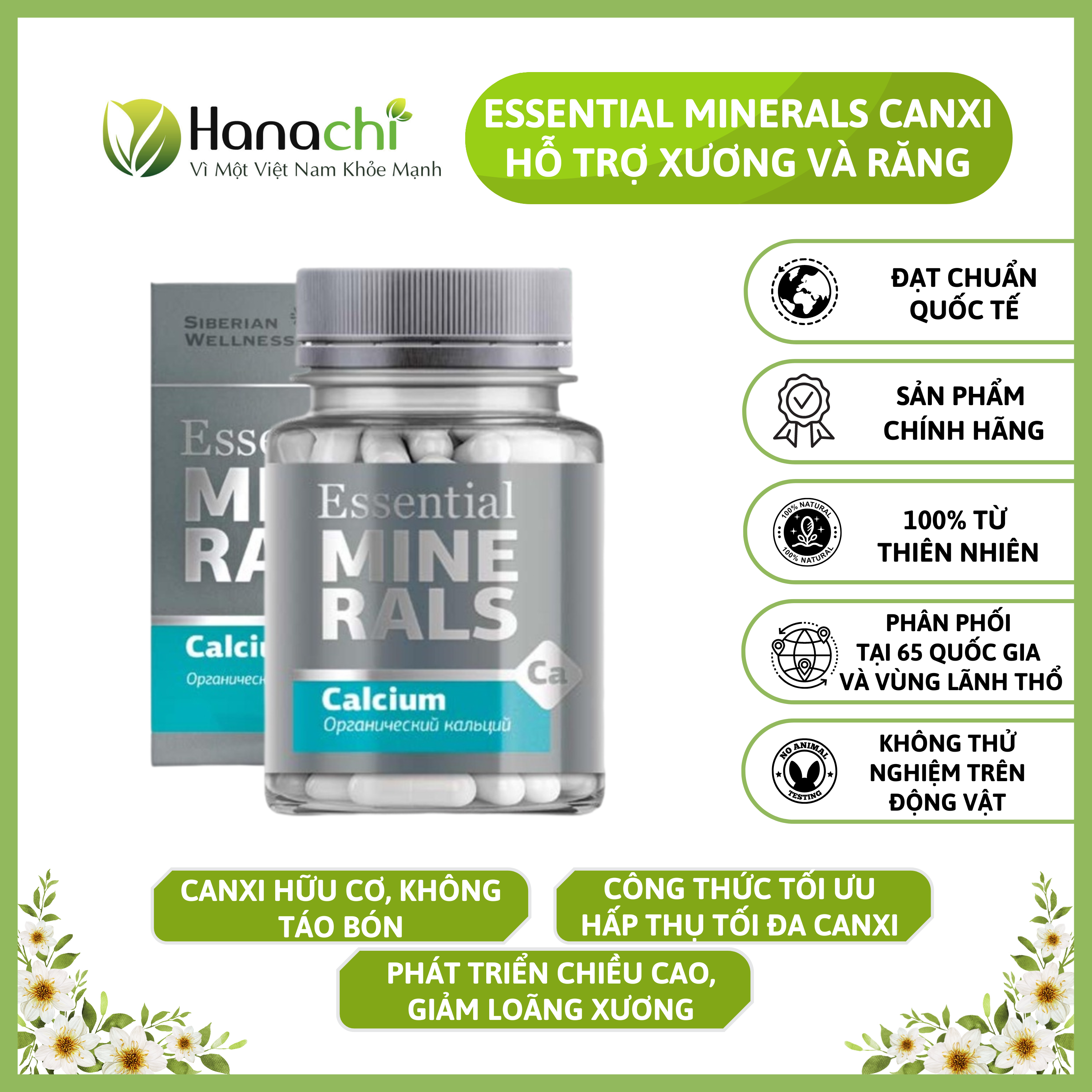 Canxi Hữu Cơ Siberian Wellness Essential Minerals Calcium