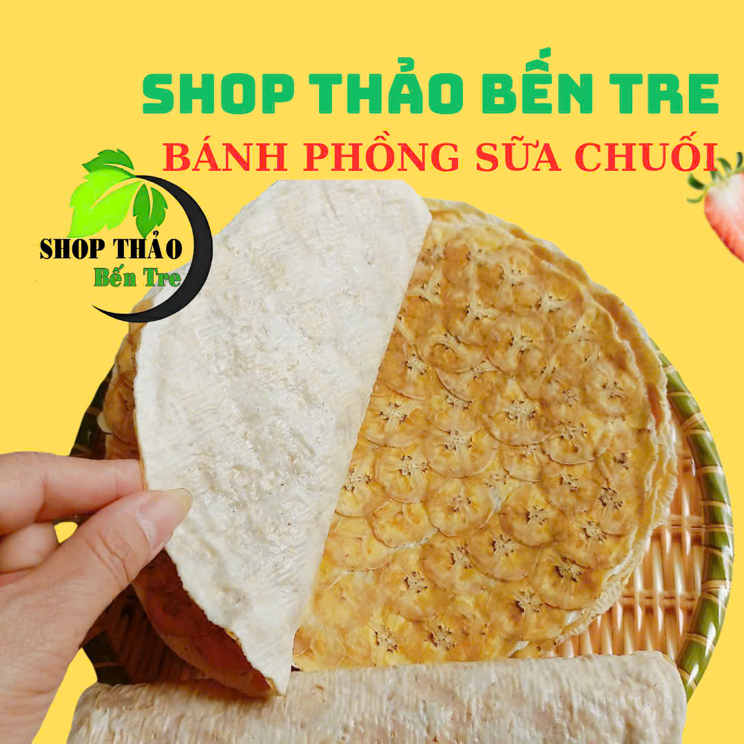 Bánh Phồng Sữa dán Chuối mềm dẻo ngọt vị chuối TÚI 10 BÁNH