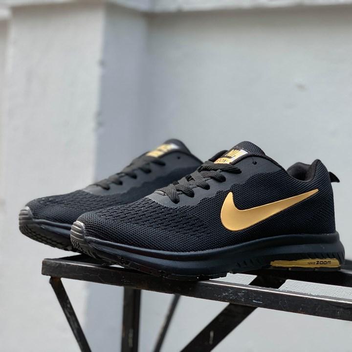 Giày Fashion Nam Đen Móc Vàng Đế Cao Su Cực Đẹp 2021 [ Tặng Box Xịn]