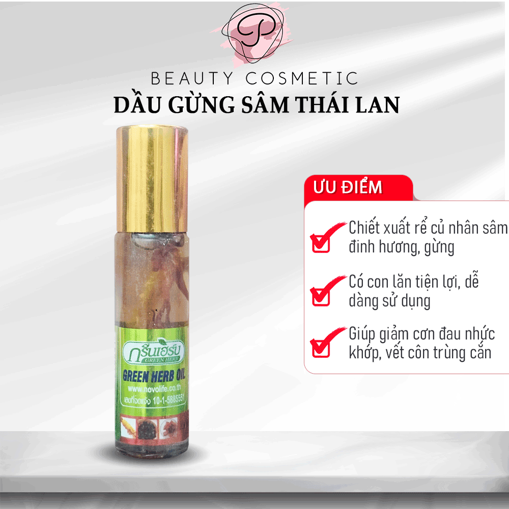 Dầu sâm thái lan green herb oil 8ml dạng lăn