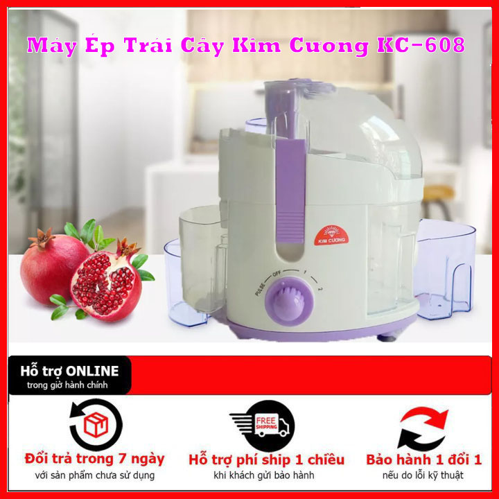 Máy ép trái cây kim cương kc-608 - công suất mạnh mẽ - dung tích 1.8l - lưỡi dao sắc bén có độ bền cao - thiết kế 2 tốc độ ép - dễ dàng sử dụng và vệ sinh