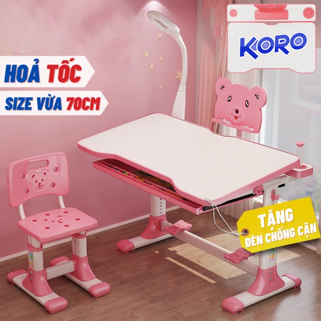Bộ bàn học thông minh KORO, bàn học chống gù cho học sinh tiểu học a6