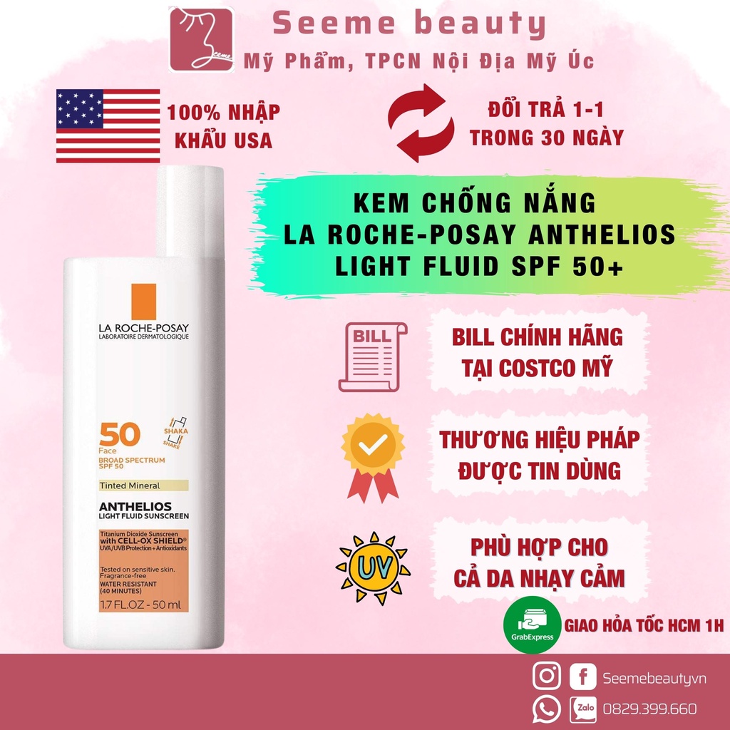 Kem Chống Nắng La Roche-Posay Anthelios Light Fluid Sunscreen SPF50