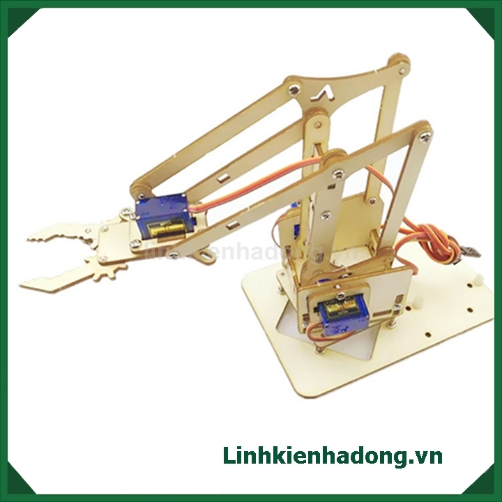 Khung cánh tay máy arm robot 4 dof gỗ