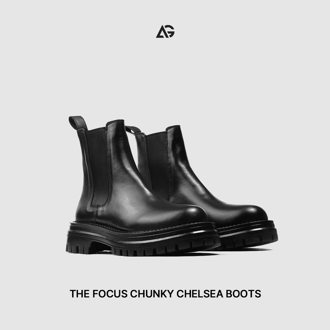 Giày da unisex nam nữ The Focus Chunky Chelsea Boots chính hãng August bảo hành 24 tháng