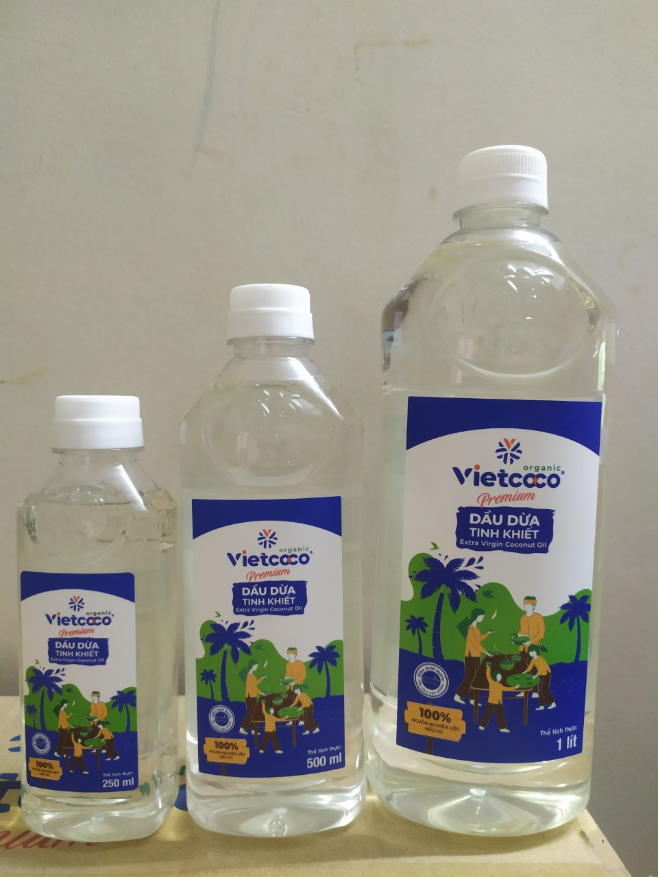 Dầu Dừa 100% Tinh Khiết Organic Vietcoco Chai Pet 250ml,500ml,1000ml