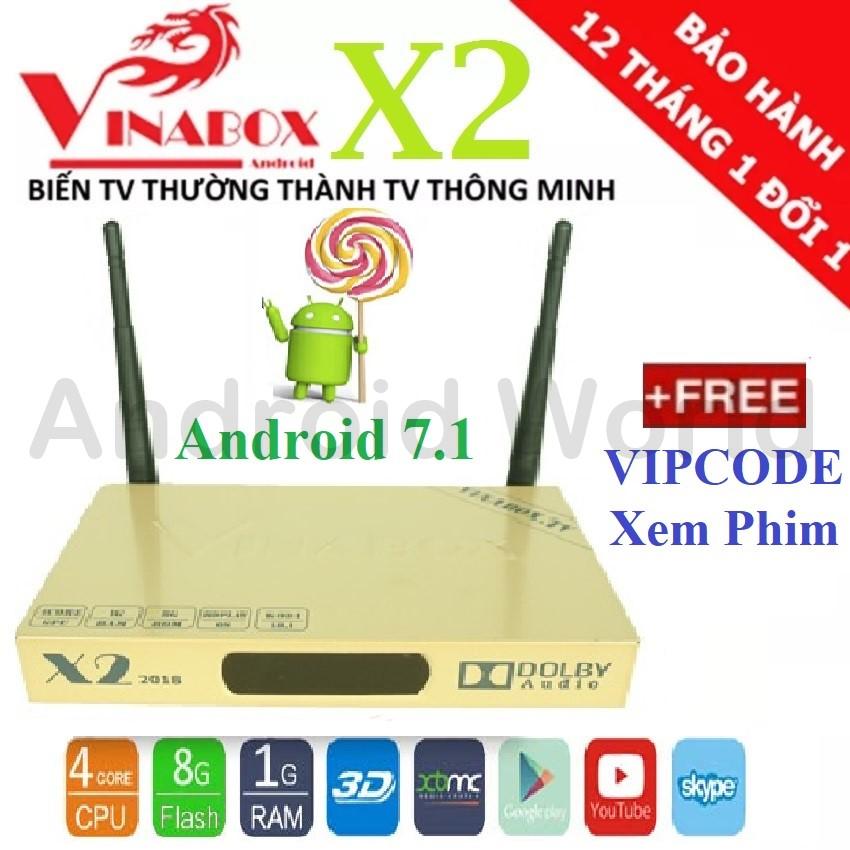 Android tivi box vinabox x2 2019 + tặng tài khoản vip hdplay - phân phối bởi android world