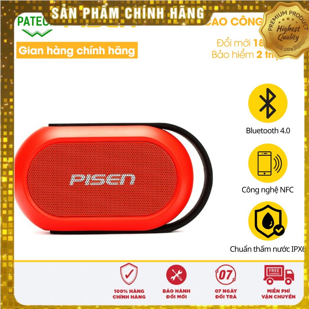 Loa di động pisen bluetooth 4.0 spk-b002 - hàng chính hãng