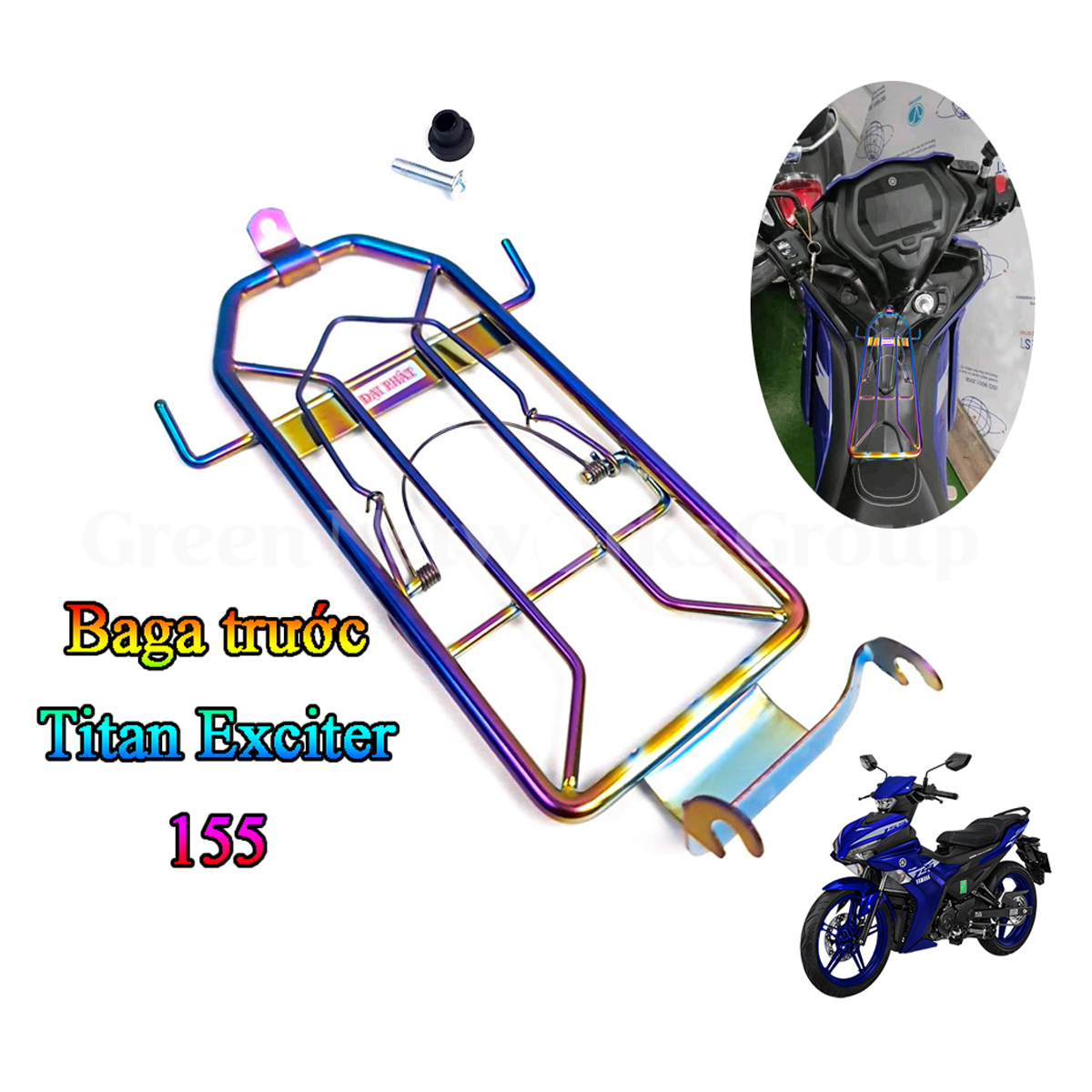 Baga inox mạ titan xe máy exciter 155 laoji dày 10li