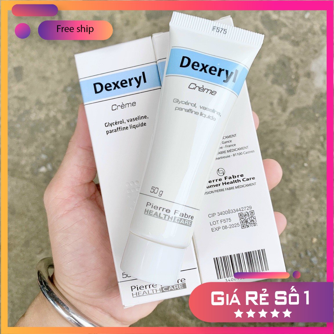 Kem dưỡng da khử nứt nẻ dexeryl 50g khử nứt nẻ , chàm , khô da, côn trùng đốt hiệu quả