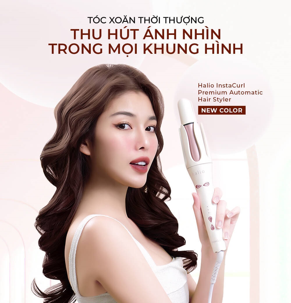 Phi Lips Máy Uốn Tóc Tự Xoay Ion Âm Máy Uốn Tóc Halio Instacurl Premium Automatic Hair Styler Tự Động Xoay Bóng Mượt X18 Lần Trục 32 Mm Giúp Bạn Luôn Tươi Sáng Rạng Ngời