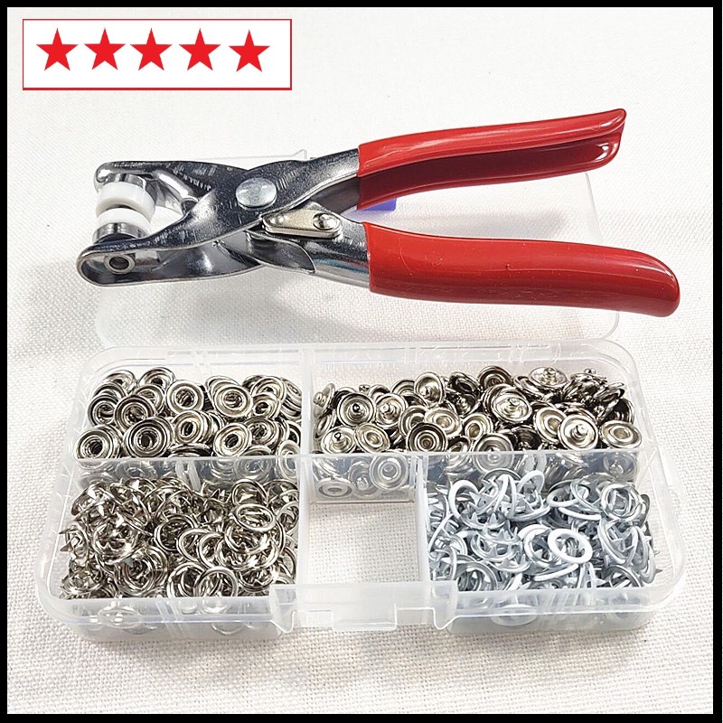 Bộ kìm bấm khuy cúc áo kèm hộp 100 chi tiết cúc áo, Dụng cụ bấm khuy đa năng