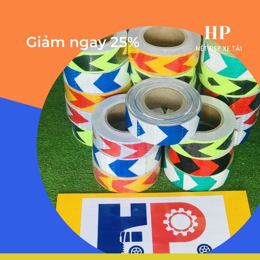 [HCM] Cuộn Phản Quang Dán Xe Tải - Cảnh Báo An Toàn - Cuộn 3 Mét