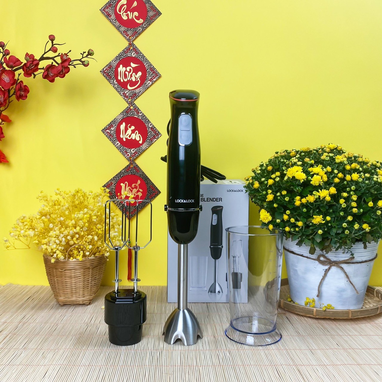Máy xay cầm tay đa năng locknlock ejm516blk 1000w, 220-240v.