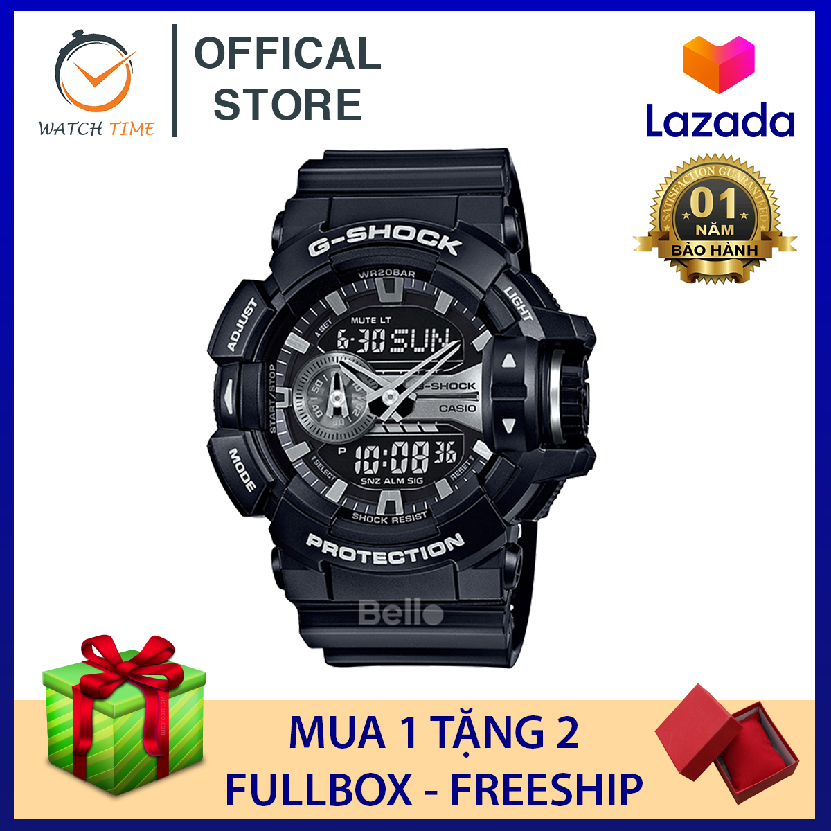 Đồng hồ Casio G-Shock Nam GA-400 Đen Trắng - Trang bị lớp chống từ đặt chuẩn ISO764 - Bảo hành dài hạn