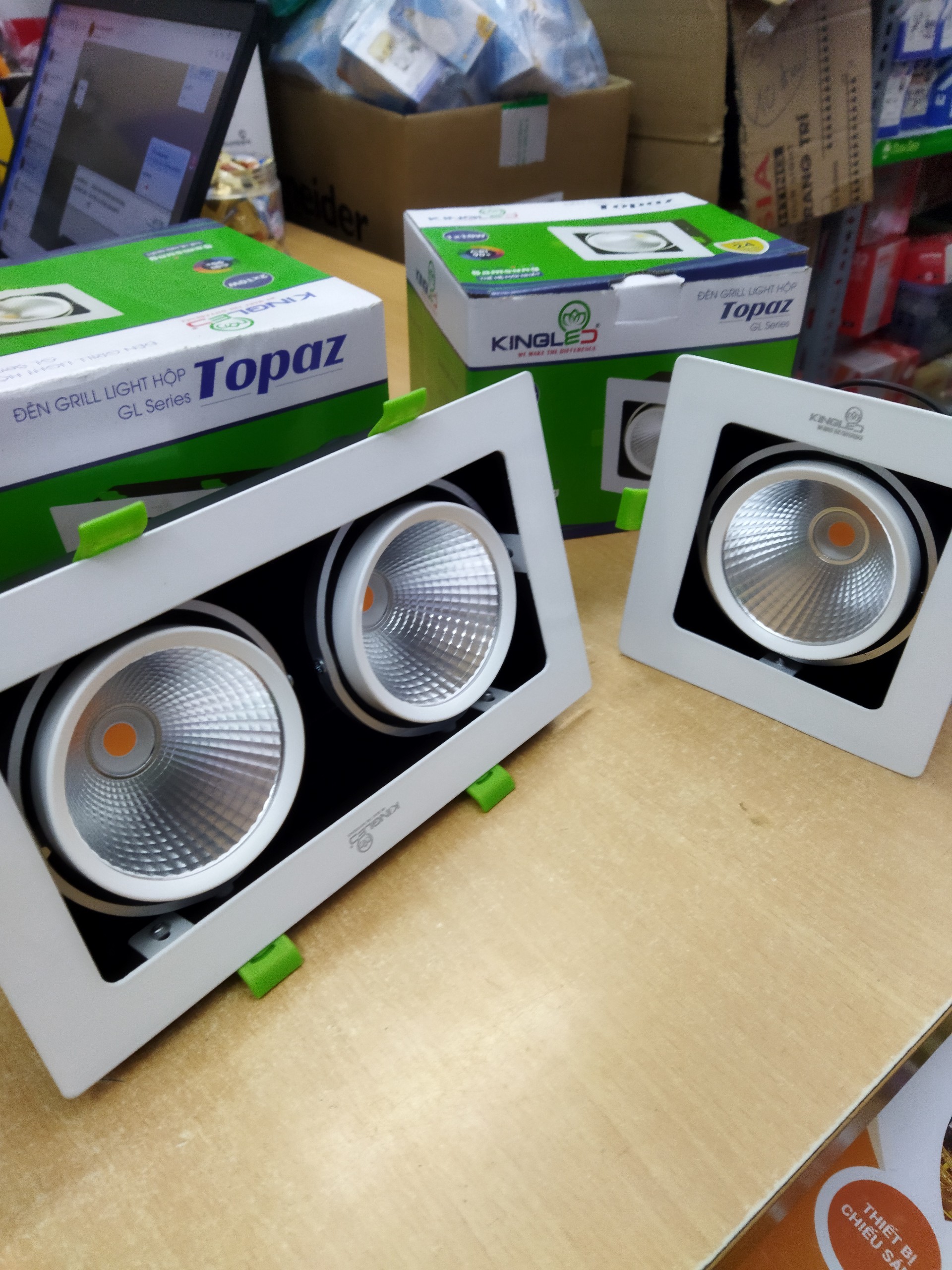Đèn led âm trần vuông spotlight kingled đơn, đôi. cam kết chính hãng bảo hành 2 năm