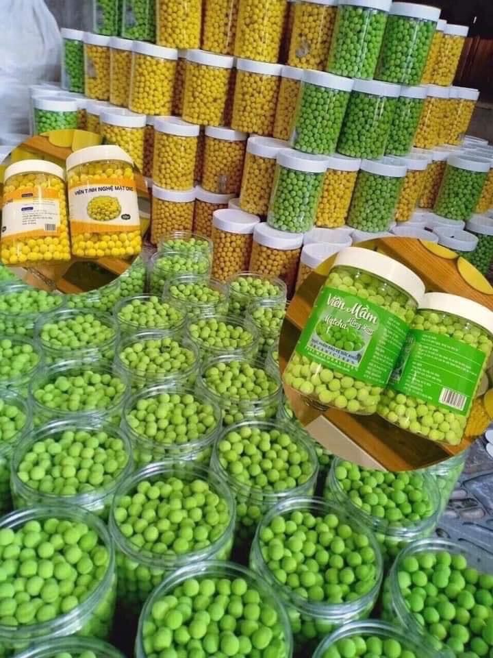 combo viên tinh nghệ mật ong + viên mầm matcha