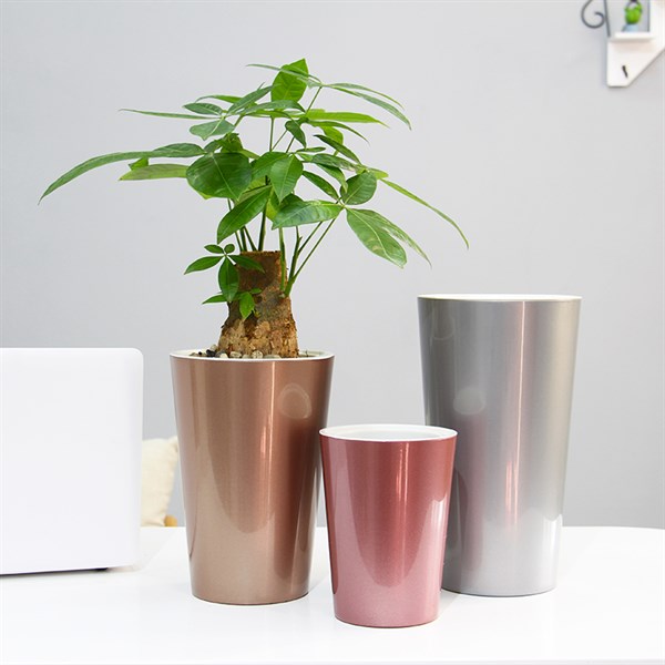 Chậu cây tự dưỡng thông minh- A409 Metal color