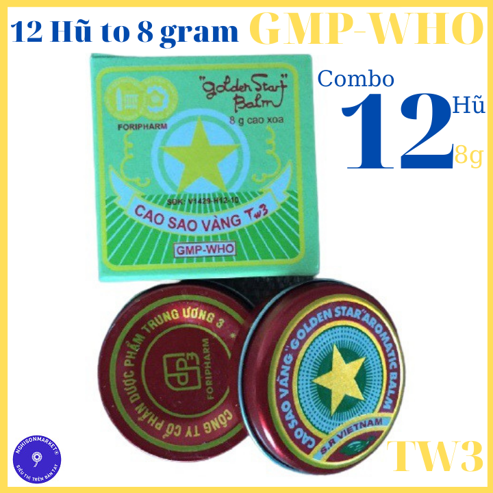 {Chính Hãng} Dầu cù là Cao sao vàng TW3 8gram hộp 12 hũ