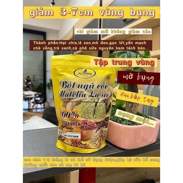 Bột ngũ cốc matcha lá sen mị hương mẫu mới bột giảm mỡ bụng mị hương chính hãng