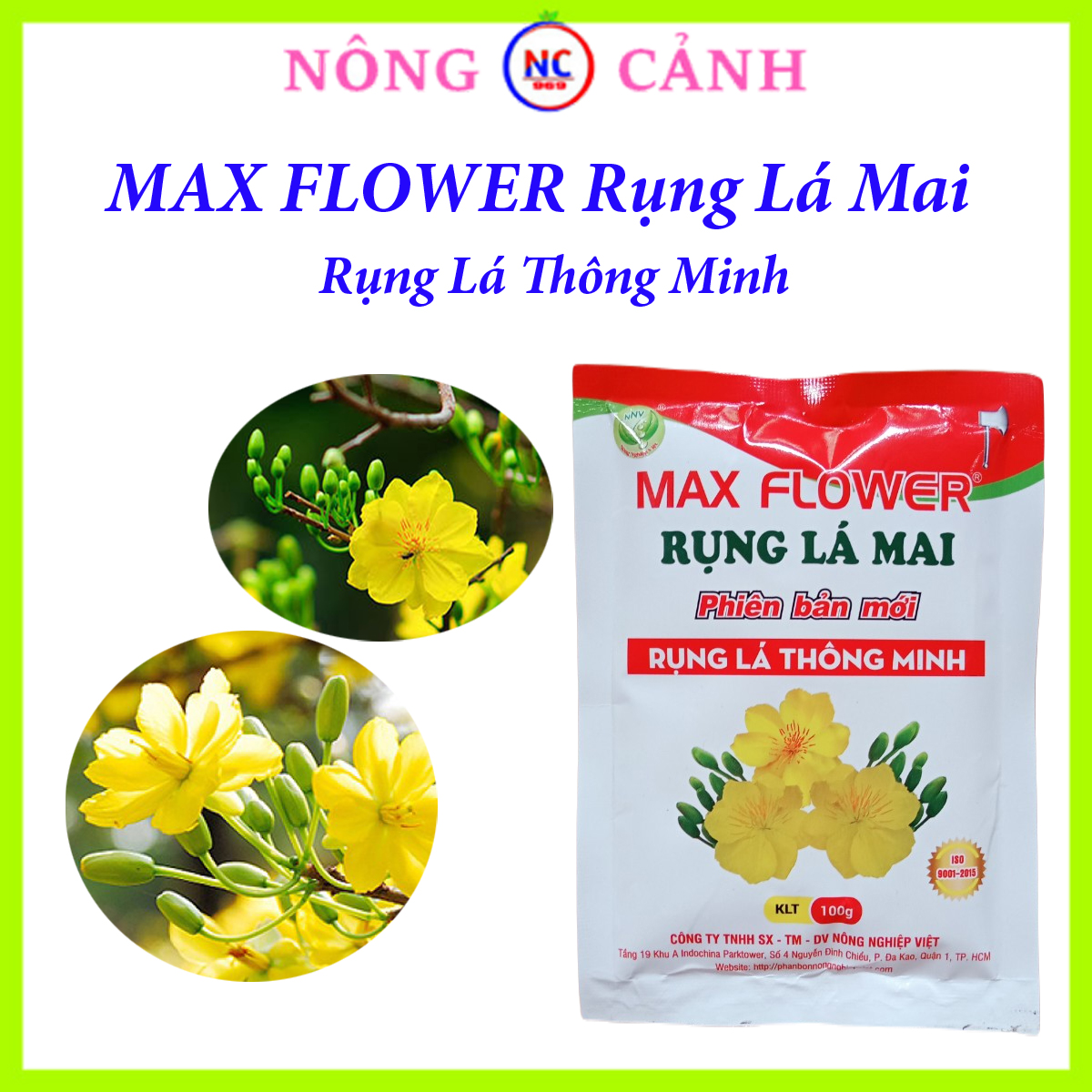 Phân bón rụng lá mai MaxFlower, xịt rụng lá thông minh tự nhiên không suy cây