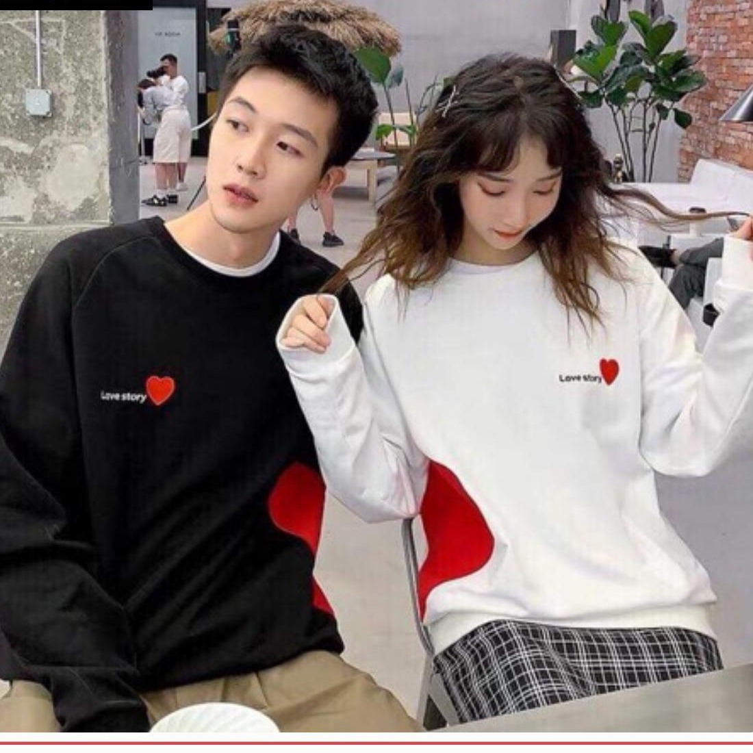 BIG SALE - Áo đôi ghép tim đỏ ( giá 2 áo ) áo đôi nam nữ, áo cặp nam nữ