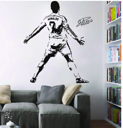 Decal dán tường Messi ăn mừng bàn thắng kèm chữ ký