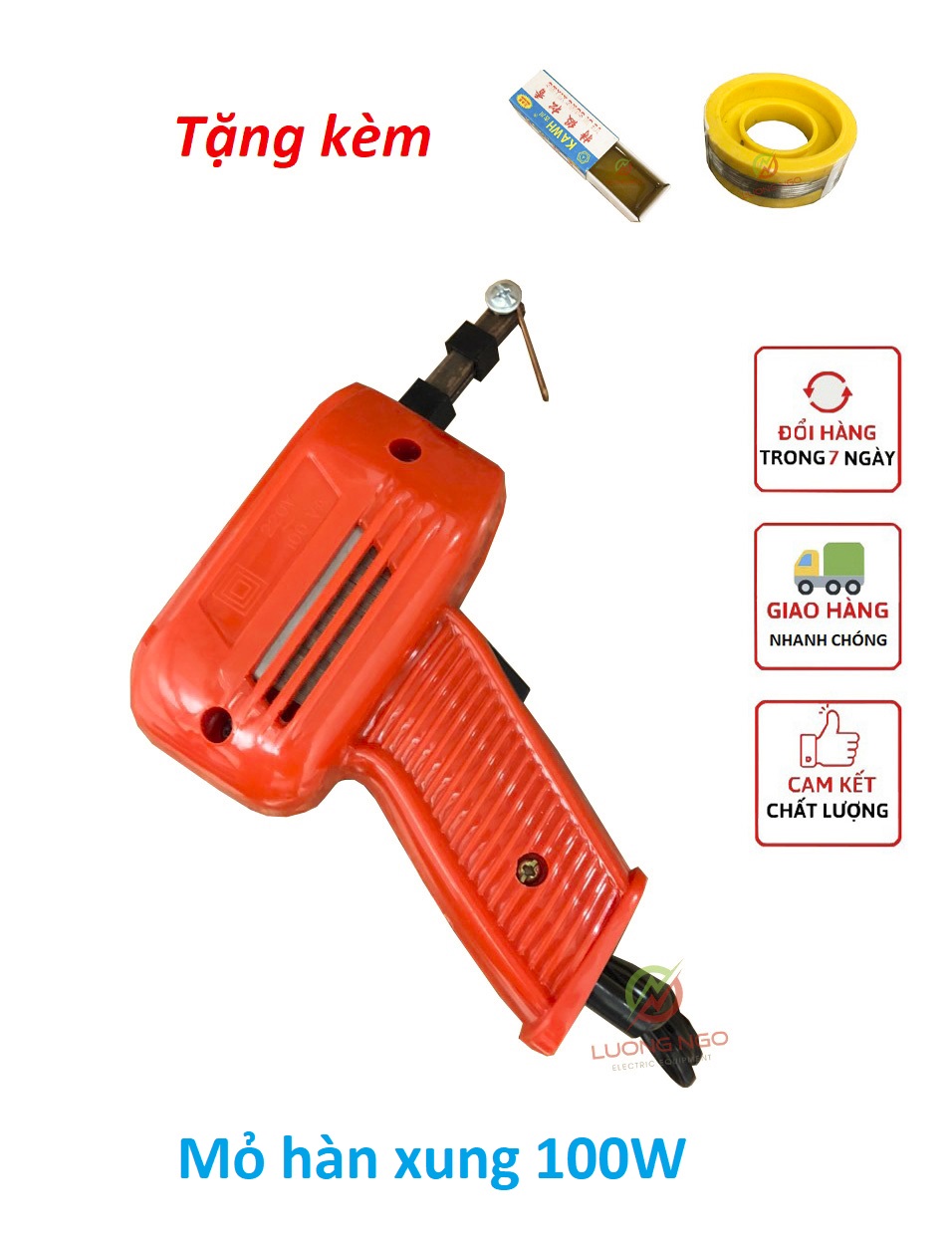 Mỏ hàn xung - mỏ hàn chì bách khoa chất lượng cao 220v -100w tặng thiếc , nhưa thông
