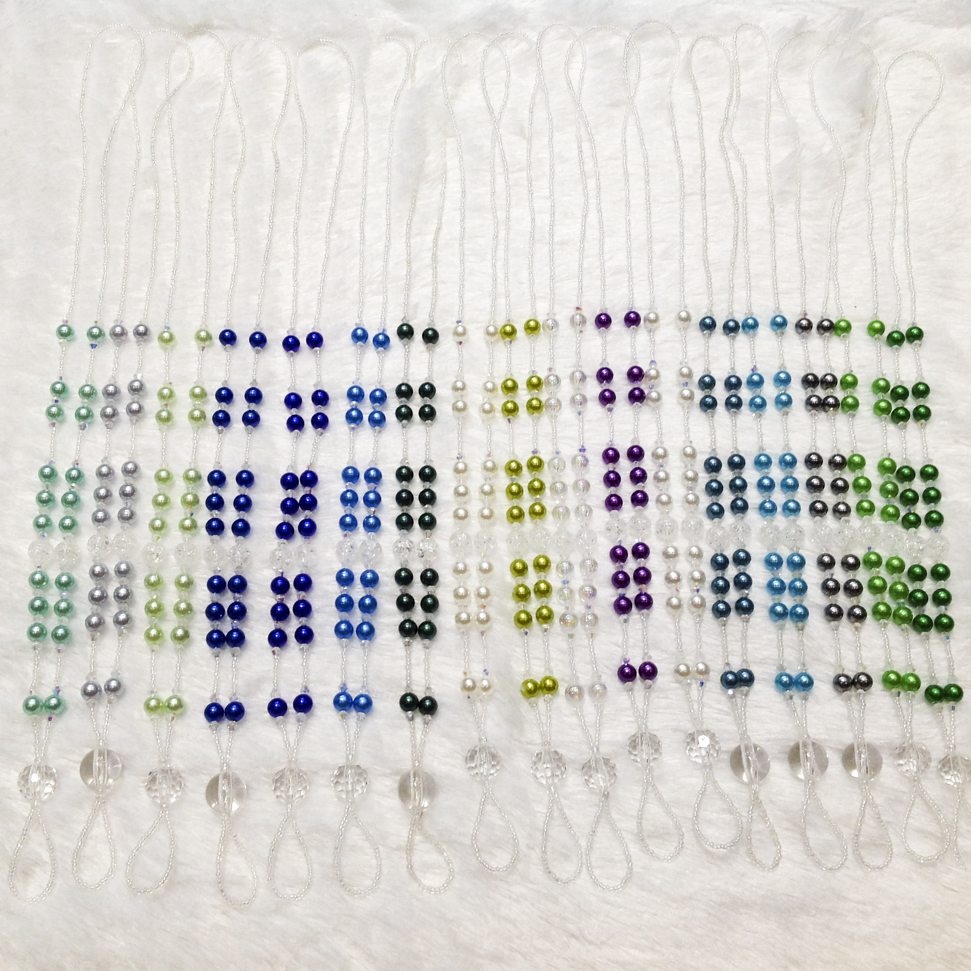 Dây đeo thẻ tên hạt cườm ngọc trai cho nhân viên màu ngẫu nhiên Dây đeo bảng tên id cho thầy cô giáo dễ thương