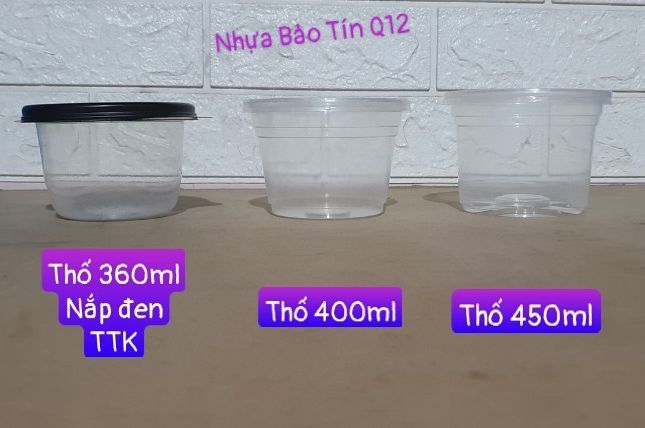 [HCM]Lốc 50c thố + 50 nắp nhựa đựng cháo, súp, phở, canh, sốt, toping 360ml 400ml, 450ml 700ml