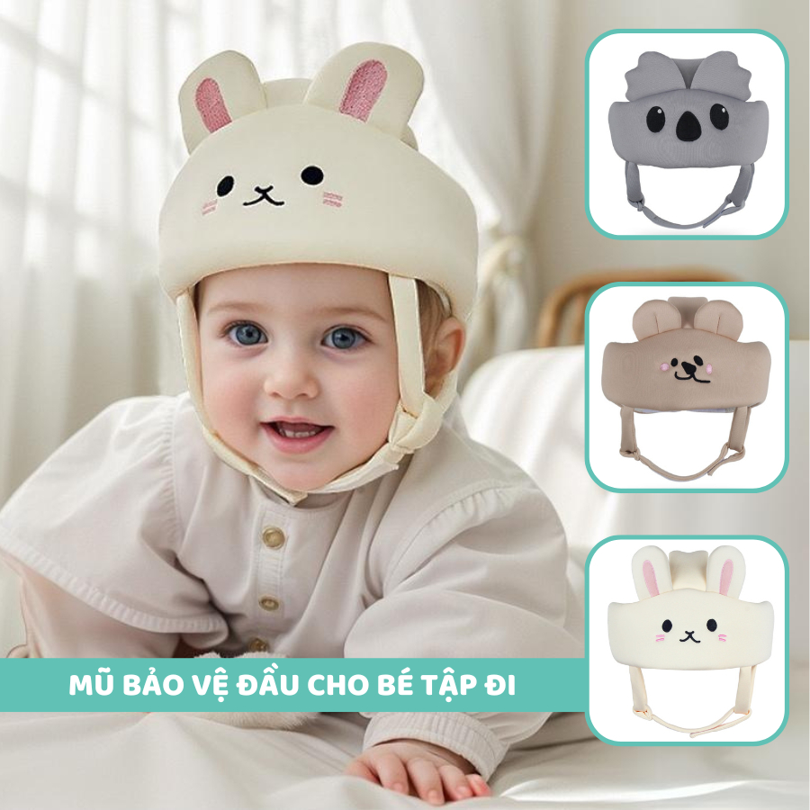 Mũ bảo hiểm bảo vệ đầu cho bé tập đi, bé tập bò bản cao cấp siêu nhẹ 9BABY