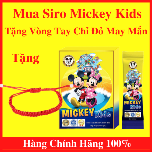 Siro Ăn Ngon Mickeykids Mickey Kids cho trẻ ăn ngon - tăng cân - tăng chiều cao - tăng sức đề kháng Tặng Vòng Tay Chỉ Đỏ May Mắn Cho Bé Yêu Nhà Bạn