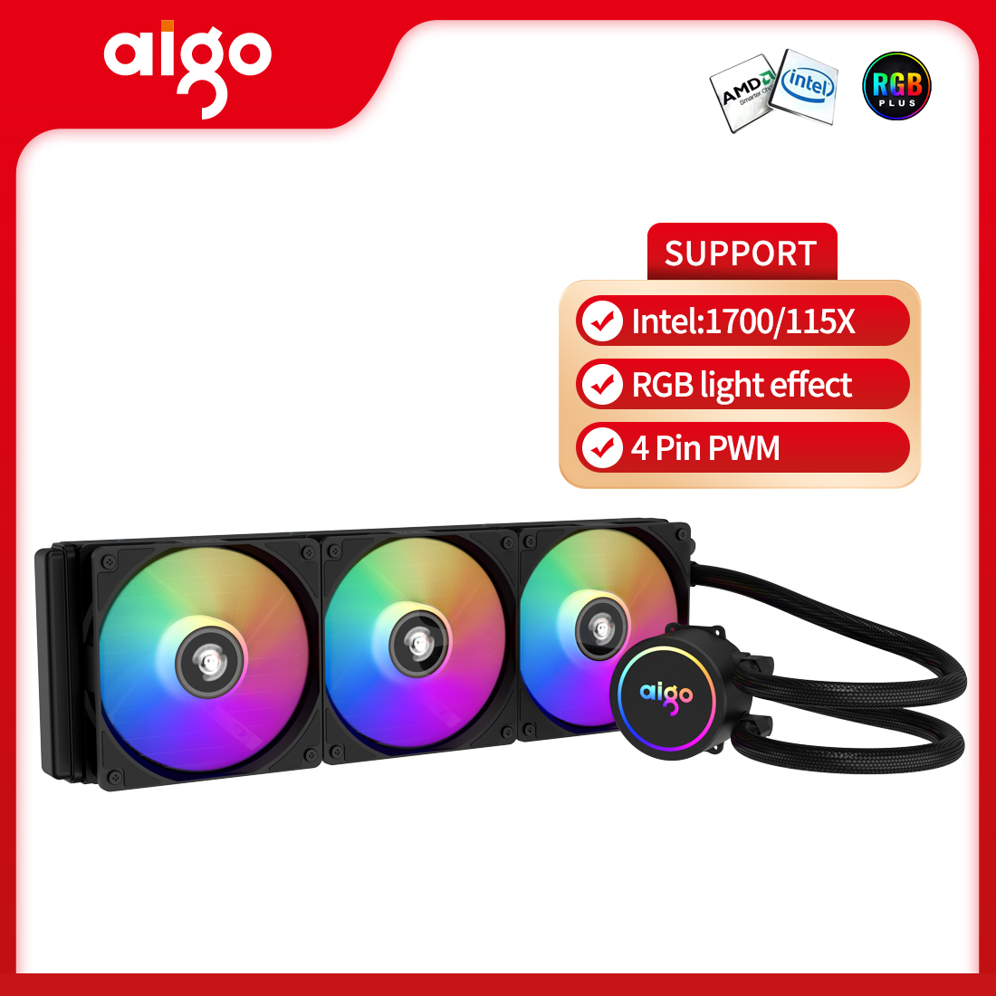 Aigo AC SE 360 RGB Cpu Tản nhiệt nước tất cả hợp lại thành mộtTương thích với Intel và AMD
