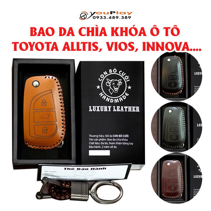 Bao da Chìa khoá ô tô Toyota Alltis, Vios, Innova, Fortuner, Camry... Bọc chìa khoá ô tô Toyota