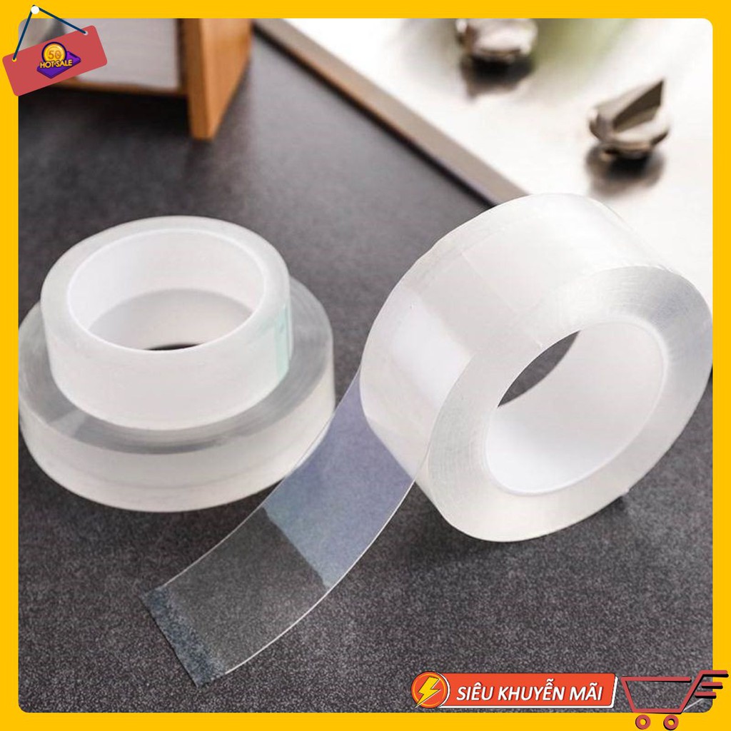 Băng Keo Dính 2 Mặt Đa Năng, Trong Suốt Dán Trên Mọi Bề Mặt
