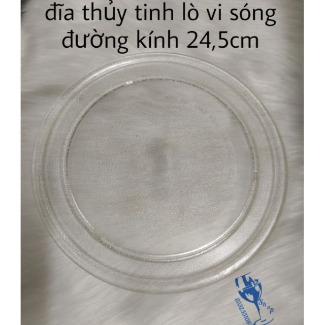 Đĩa thủy tinh chịu nhiệt trơn của lò vi sóng đường kính 24,5cm