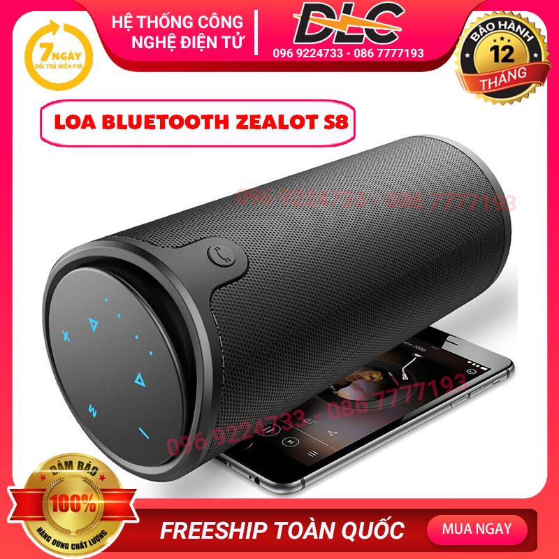 { HÀNG CHÍNH HÃNG } Loa Bluetooth Không Dây Zealot S8 - Loa Sup Siêu Trầm - Điều Khiển Cuộc Gọi Kiêm Sạc Dự Phòng Cảm Ứng Không Dây Di Động Ngoài Trời sừng Đôi âm thanh Mạnh bass Aux Audio/TF siêu trầm( BẢO HÀNH 12 THÁNG)
