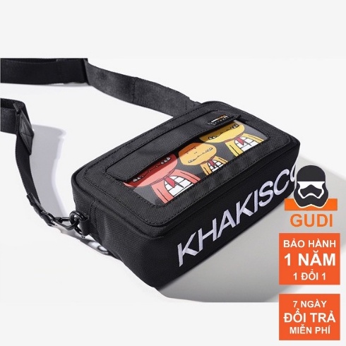 Túi đeo chéo nam nữ túi xách thời trang unisex khủng long đen túi đeo vai gudi studio