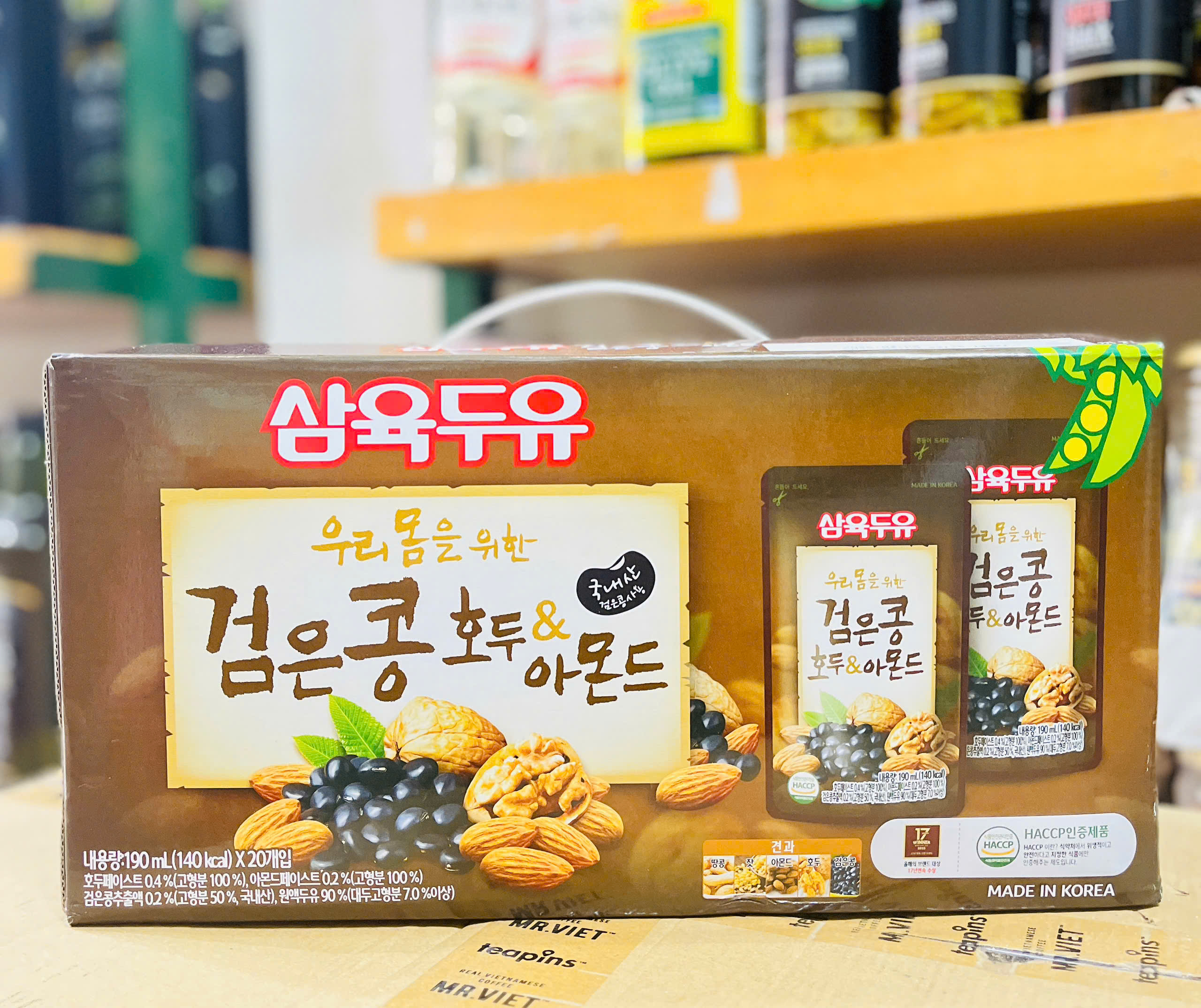 Date 04/27 Sữa Hạt Óc Chó Hạnh Nhân Đậu Đen Hàn Quốc - Sữa sahmyook 20 Bịch - Sữa bà bầu - Sữa trẻ em - Sữa hạt