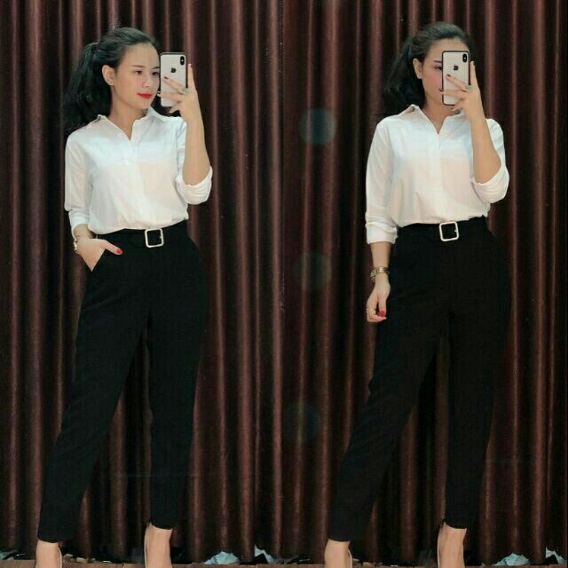 Quần Baggy Tây Đai Vuông tuyết mưa