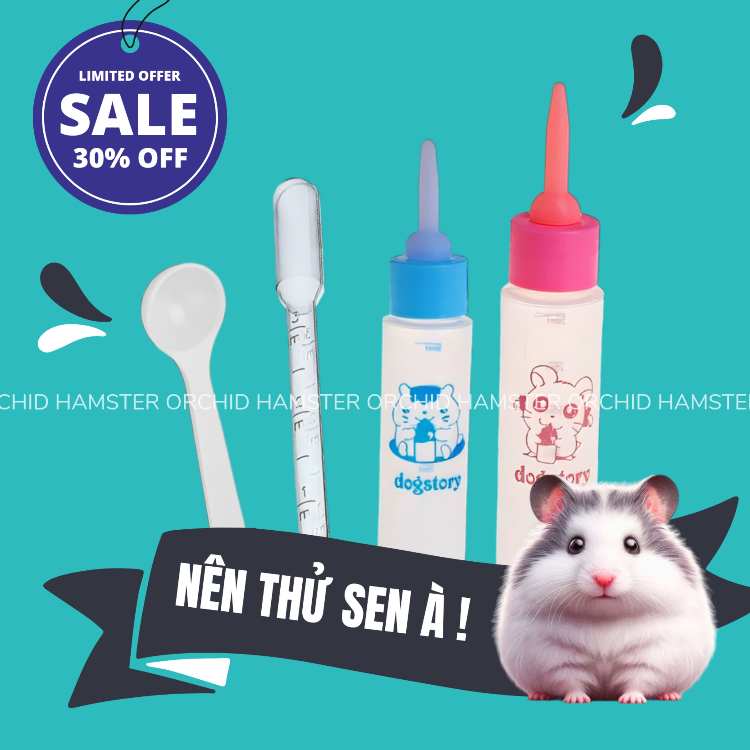 Bình sữa - ống bóp sữa cho hamster/sóc/bọ/thỏ/mèo/cún thú nhỏ