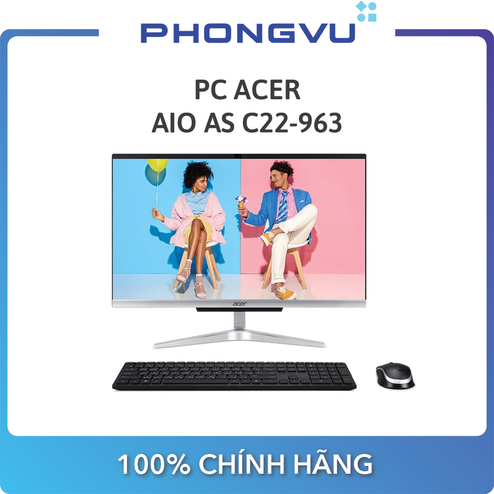 PC ACER AIO AS C22-963 21.5 FHD I3-1005G1 8GB 128GBSSD 1TBHDD Win 10 Home