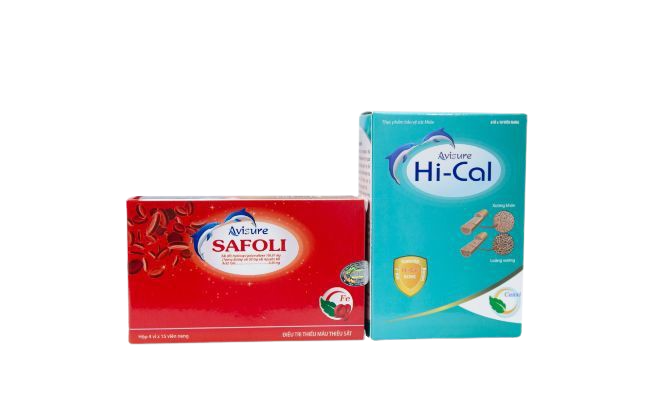 Combo 1 HỘP Sắt hữu cơ Avisure Safoli và 1 HỘP Canxi tự nhiên Avisure Hical cho phụ nữ mang thai và 