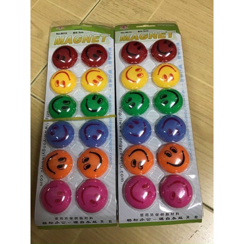 [HCM]VỈ 12 NAM CHÂM HÍT BẢNG TỪ MẶT CƯỜI ĐÁNG YÊU MAGNET 6012
