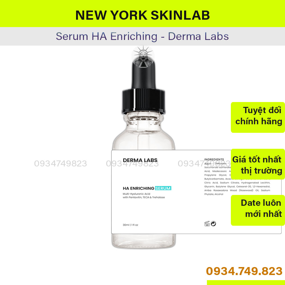 Serum HA Enriching Derma Labs HA rau má TECA B5 Pentavitin Trehalose - dưỡng ẩm mượt phục hồi