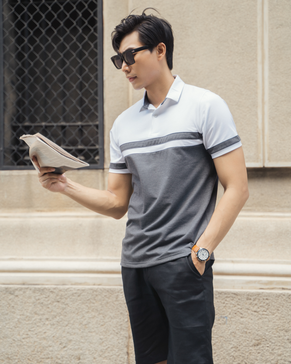 Áo thun nam có cổ f2 - tc167xđ