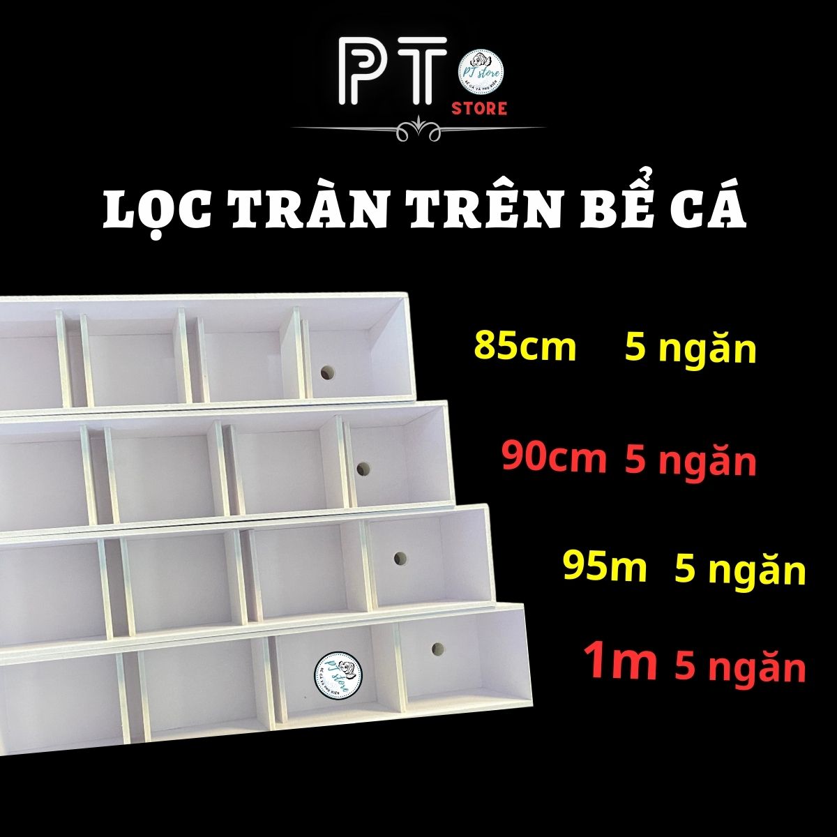 Lọc tràn trên bằng fomex cho hồ cá cảnh từ hồ 85 cm đến 100cm