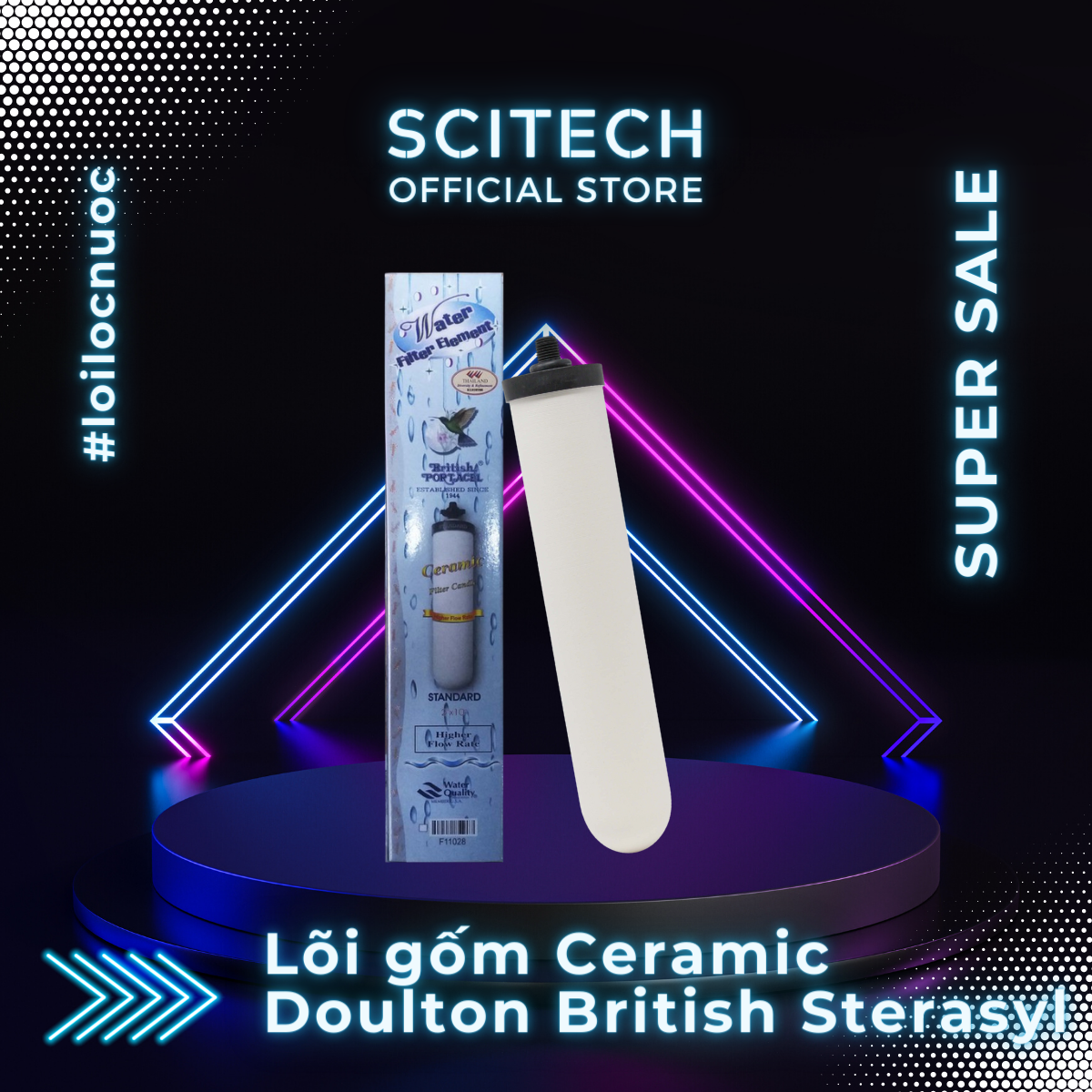 Lõi Gốm Ceramic Doulton British Steracyl 10 inch - Lõi số 1 máy lọc nước Dr. Sukida, K Pro Series MT88 và máy lọc nước Nano, máy lọc nước RO khác (Dùng thay thế lõi PP)
